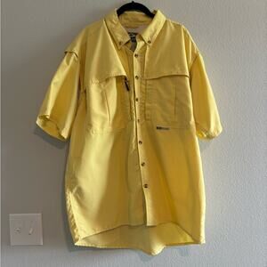 DRAKE Mens Shirt Size Large Yellow Fishing Style Shirt